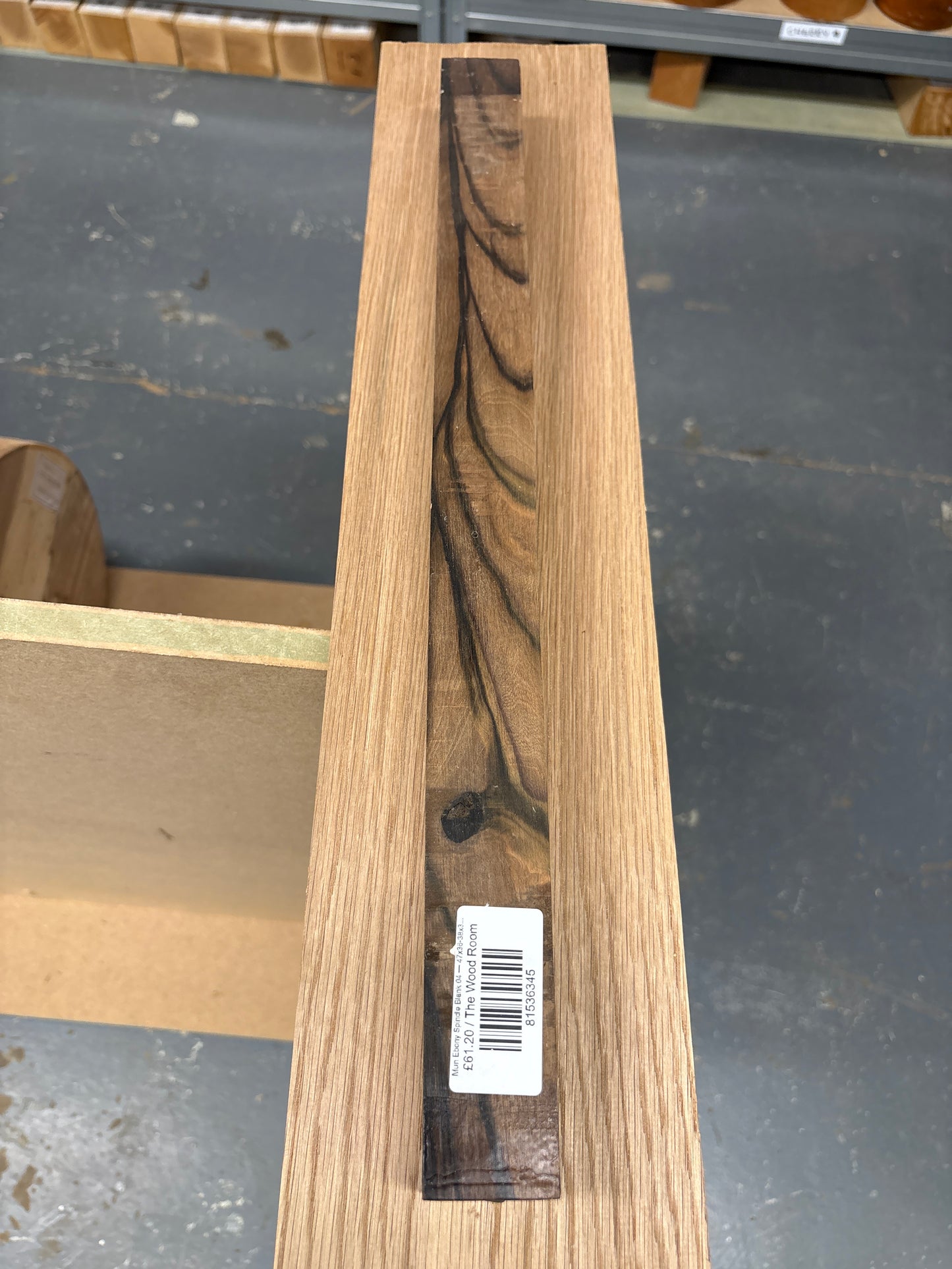 Mun Ebony Spindle Blank 04 — 47x36-38x36-38mm