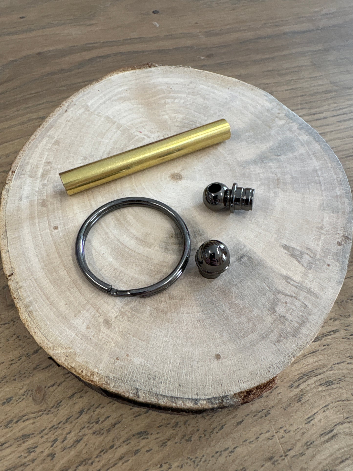 Gunmetal Woodturners Keyring Kit