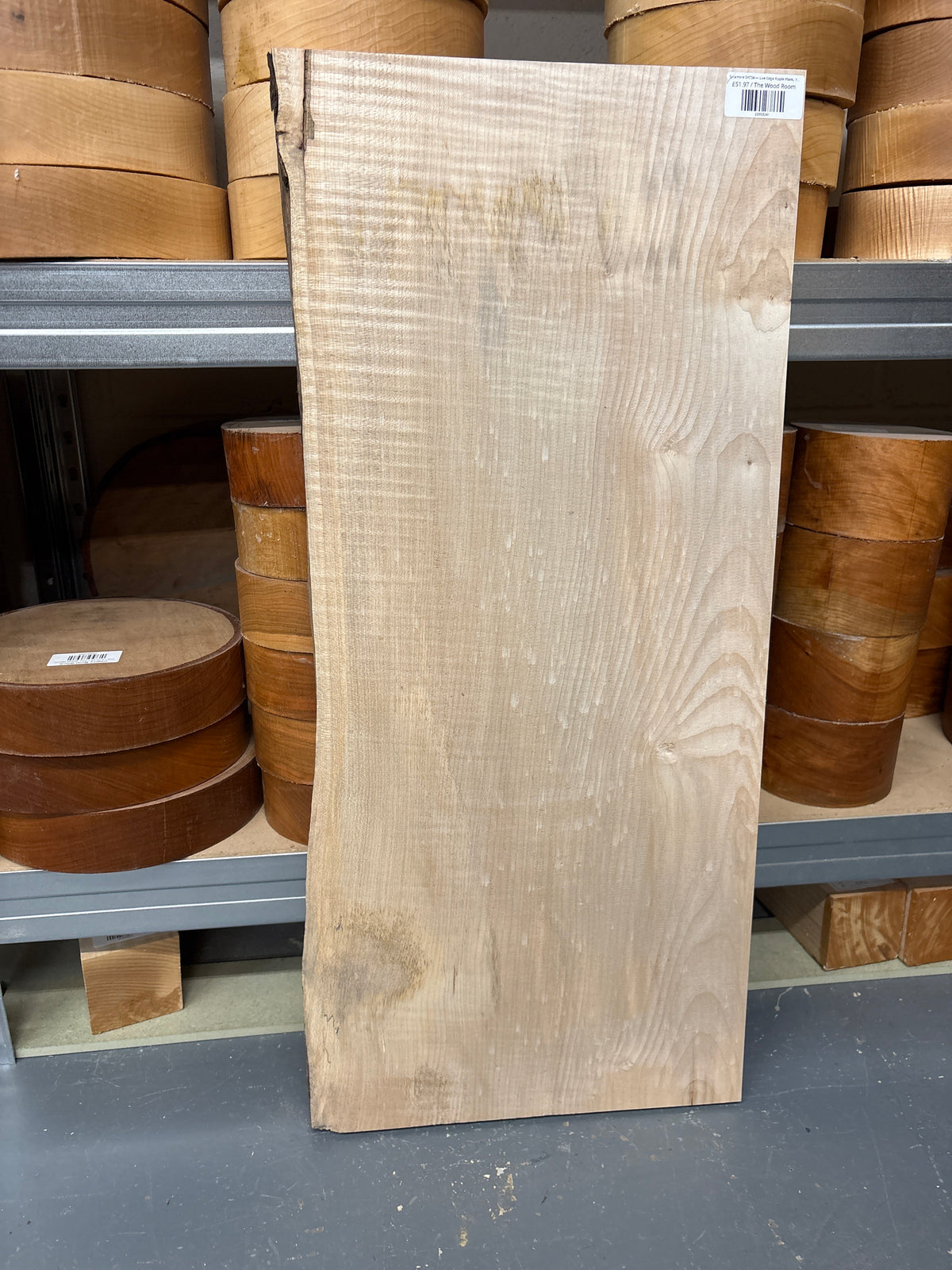 Sycamore SYC04 — Live Edge Ripple Plank, 730x325x40mm