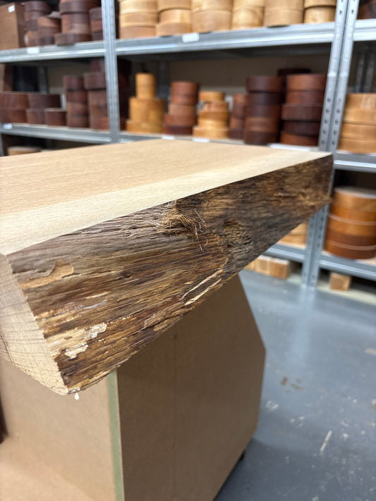 European Oak Chopping Board Blank CBB04 — 505x320-350x72mm (Live Edge)