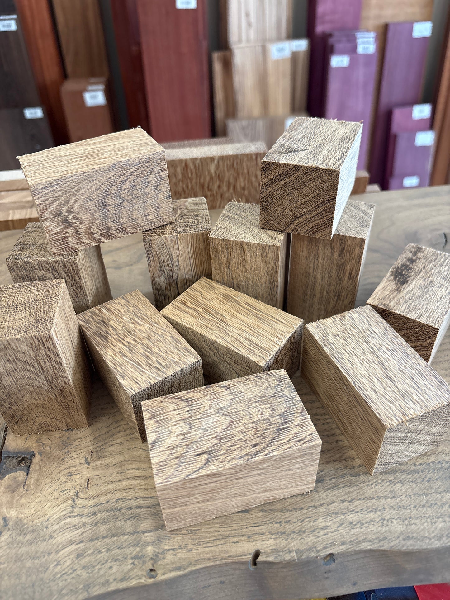 English Oak Bottle Stopper Blank — approx 40 x 40 x 70mm