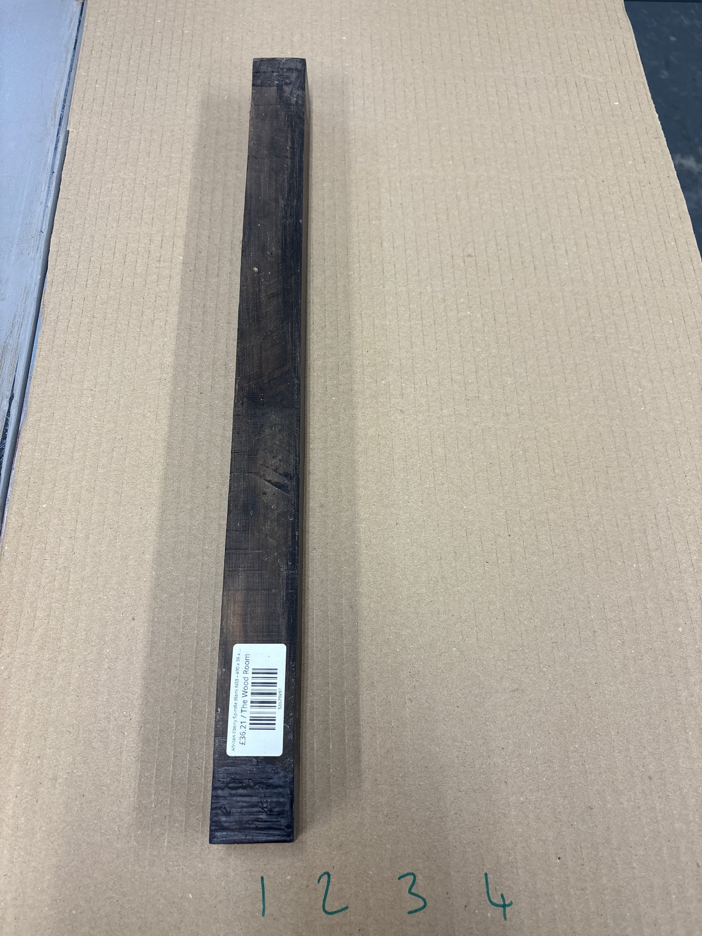 African Ebony Spindle Blank N03 – 490 x 36 x 36mm