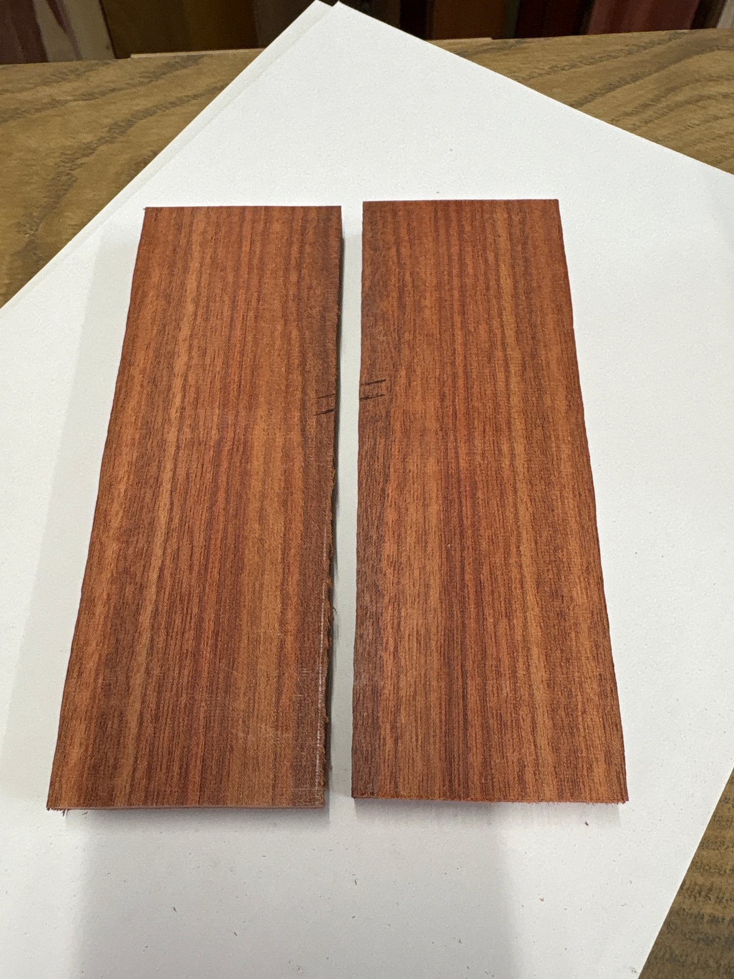 Bloodwood BW01 — Knife Scales | Bookmatched Pair | 150 × 52 × 12mm
