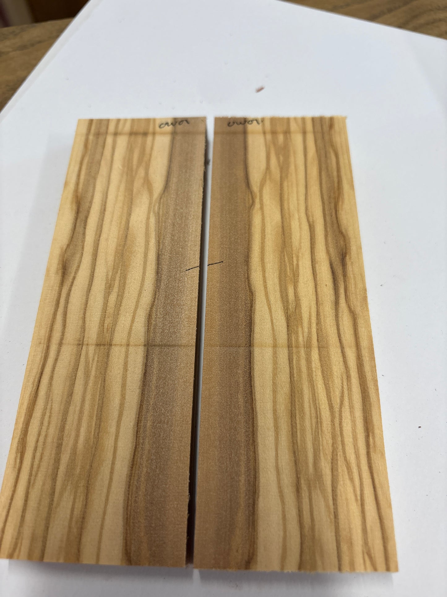 Olive Wood OW01 — Knife Scales | Bookmatched Pair | 150 × 50 × 12mm