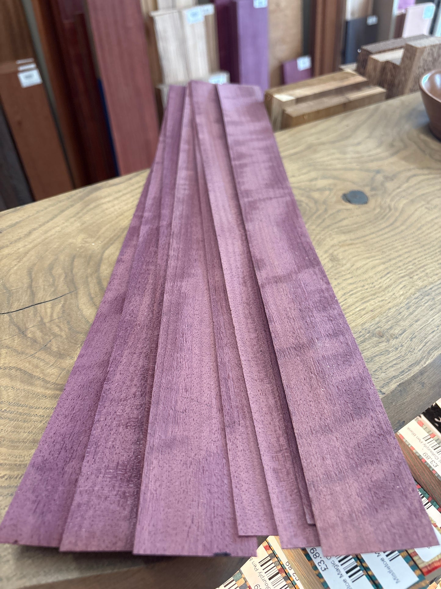 Purpleheart Veneer Strip 500 x 45 x 0.6mm