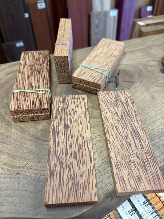 Coconut Palm Knife Scales | Matched Pair | 150 × 50 × 10mm
