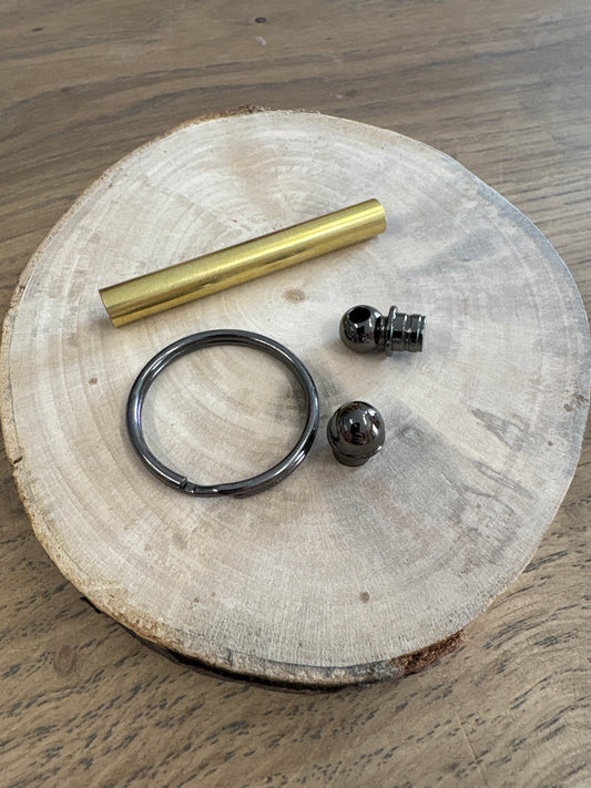 Gunmetal Woodturners Keyring Kit