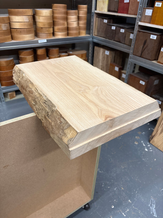 European Ash Chopping Board Blank CBB07 — 520x360-380x75mm (Double Live Edge)
