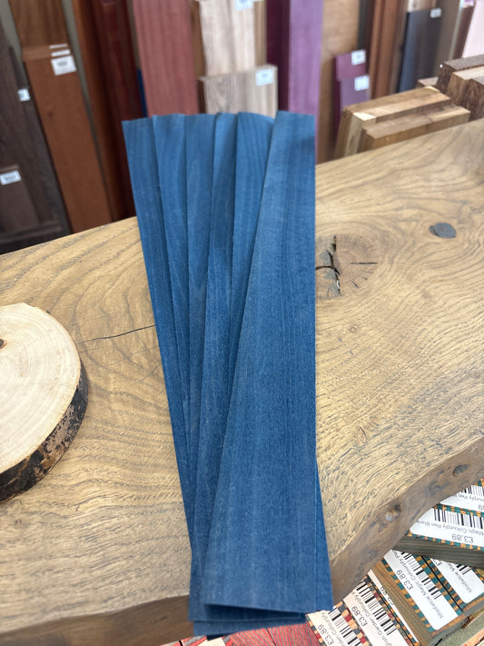 Blue Dyed Poplar Veneer Strip 500 x 45 x 0.6mm