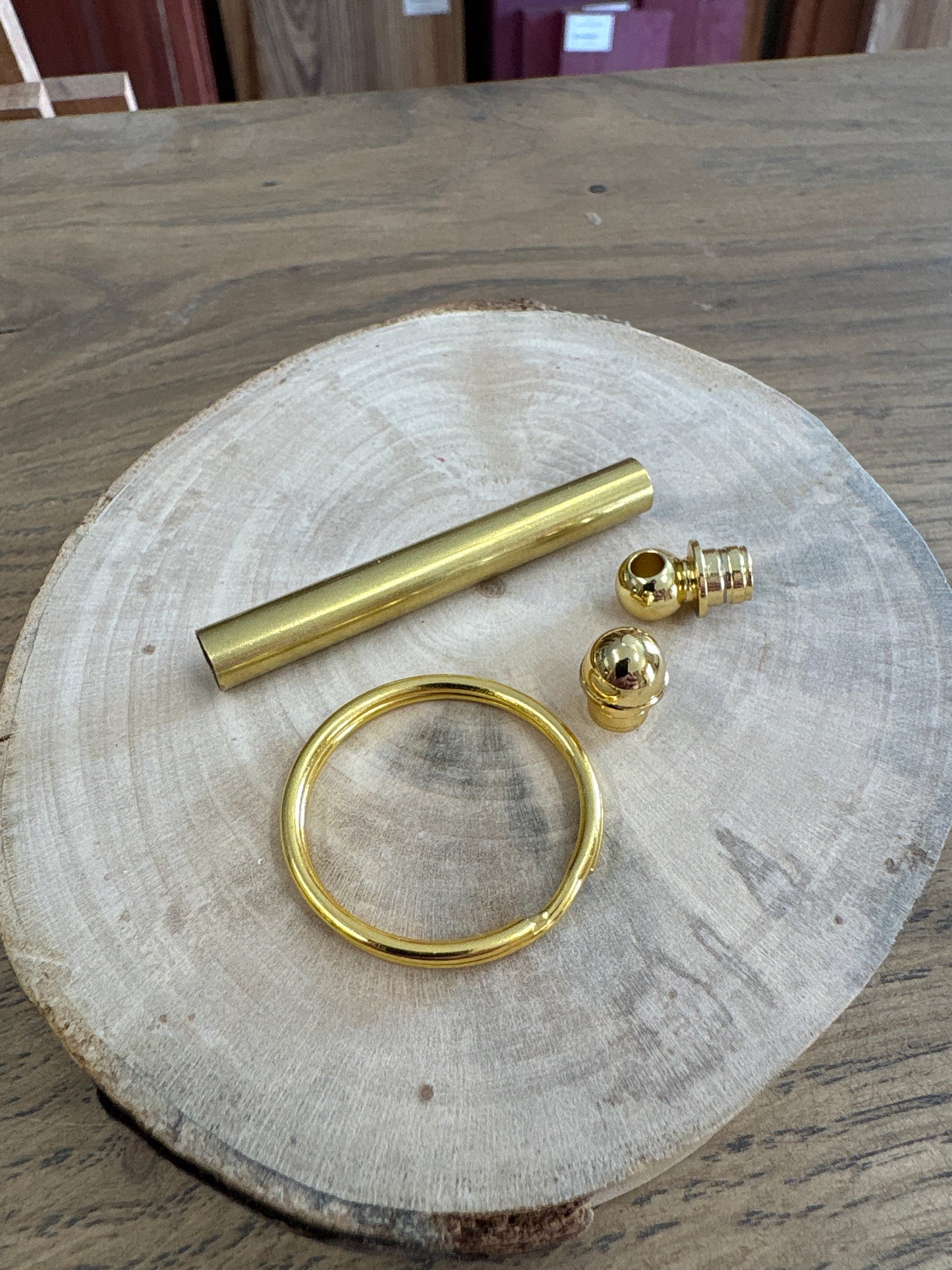 Gold Woodturners Keyring Kit