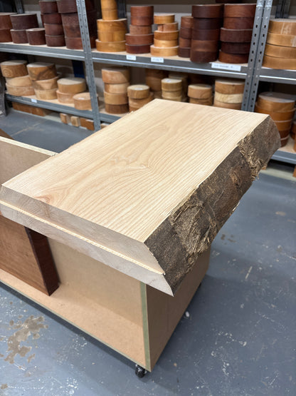 European Ash Chopping Board Blank CBB07 — 520x360-380x75mm (Double Live Edge)