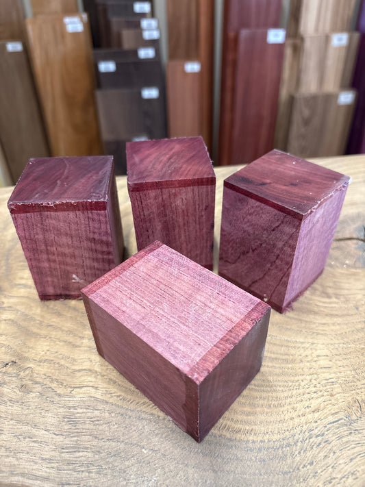 Purpleheart Bottle Stopper Blank 75mm x 50mm x 50mm