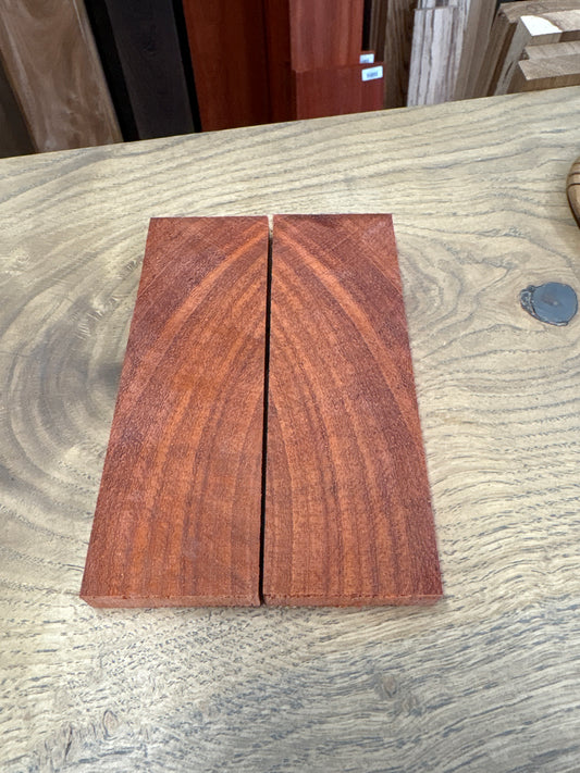 Padauk Endgrain Knife Scales | Bookmatched Pair | 150 × 48 × 11mm