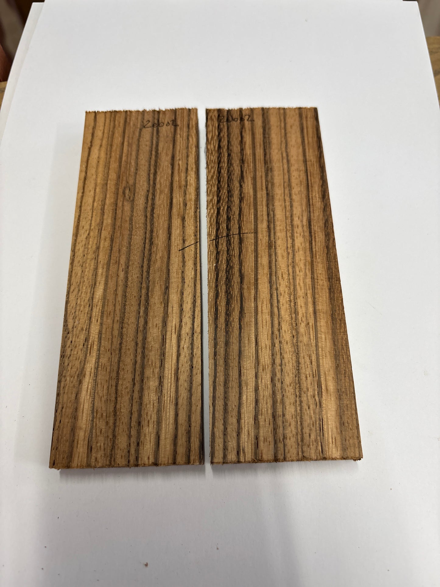 Zebrano ZEB02 — Knife Scales | Matched Pair | 150 × 50 × 12mm