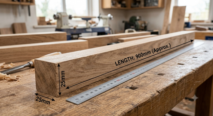 Hardwood Walking Stick Blank — 900 × 25 × 25mm